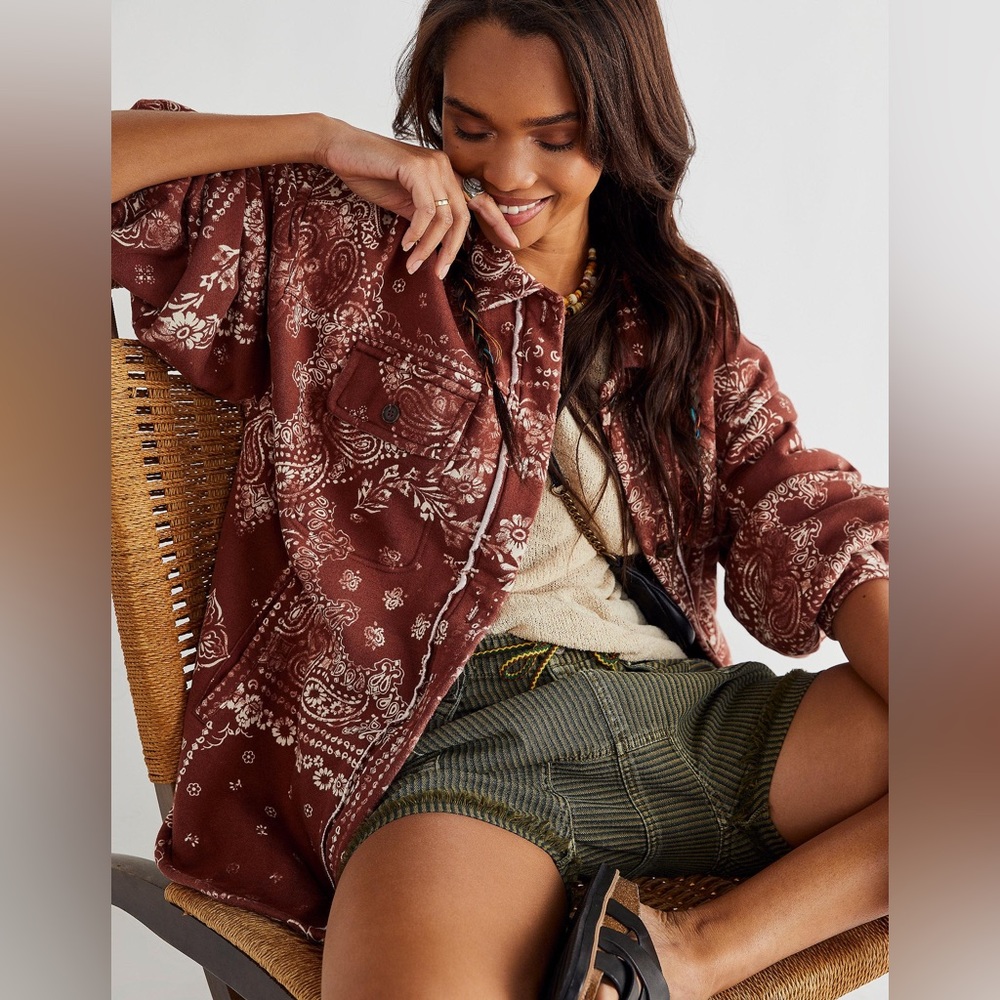 Free People Ruby Printed Bandana Jacket ❤️♥️